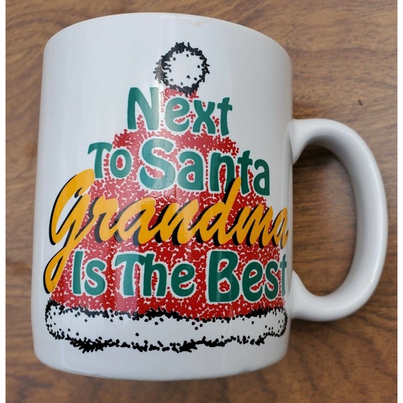 Coffee Mug Next to Santa Grandma is the Best Humorous Christmas Grandmother Gift - Picture 2 of 8